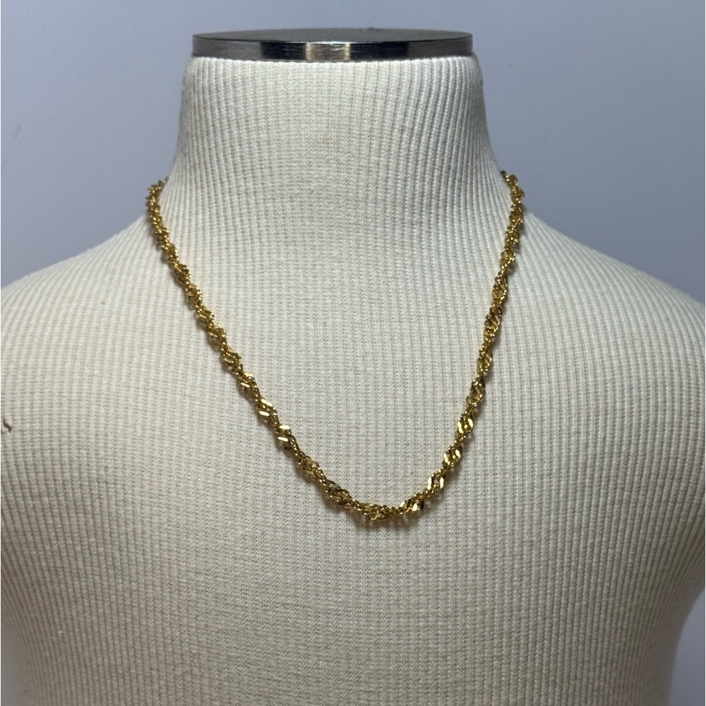 Antique Singapore Chain Gold Plated Necklace | Minimalist